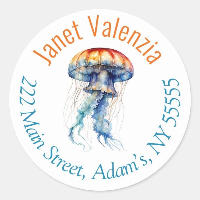 Adesivo Redondo Rótulos de endereço redondos (Frente)