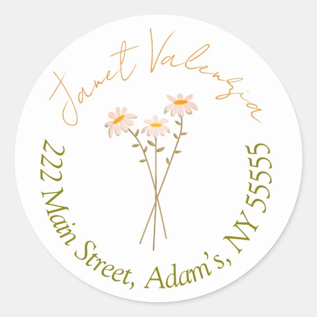 Adesivo Redondo Rótulos de endereço redondos (Frente)