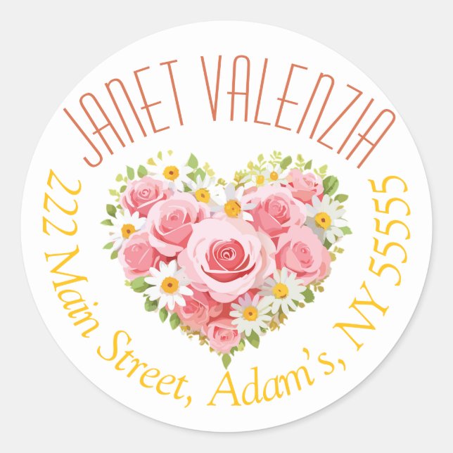 Adesivo Redondo Rótulos de endereço redondos (Frente)