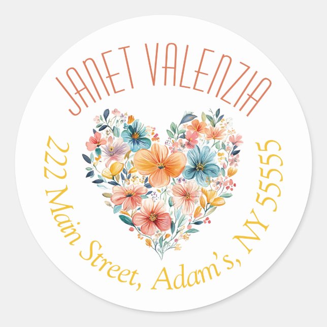 Adesivo Redondo Rótulos de endereço redondos (Frente)