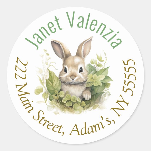 Adesivo Redondo Rótulos de endereço redondos (Frente)