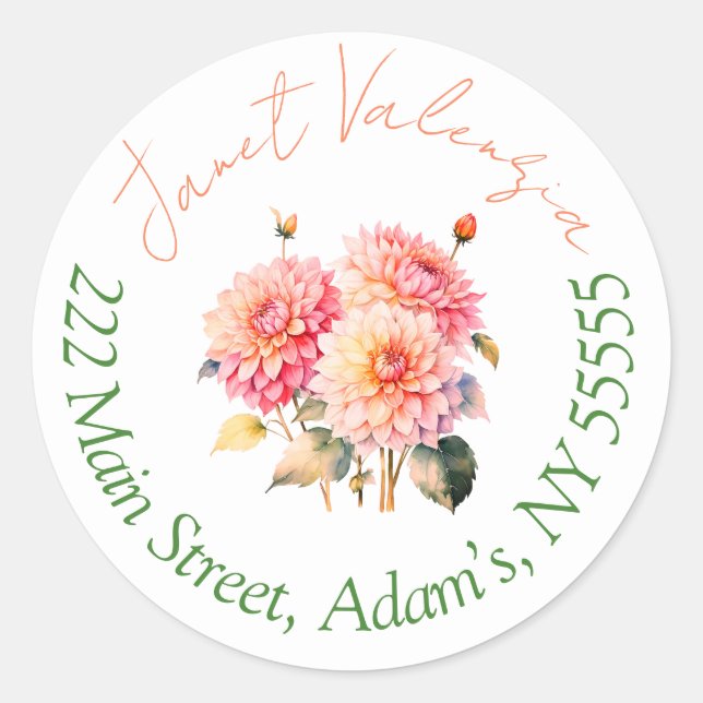 Adesivo Redondo Rótulos de endereço redondos (Frente)