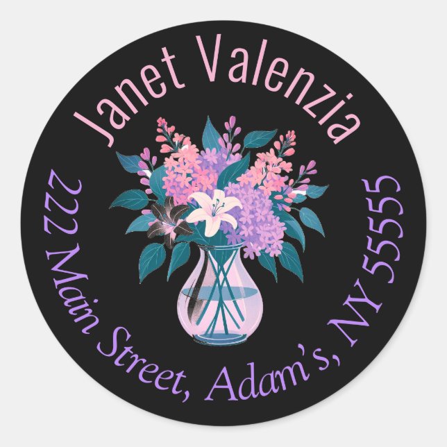 Adesivo Redondo Rótulos de endereço redondos (Frente)