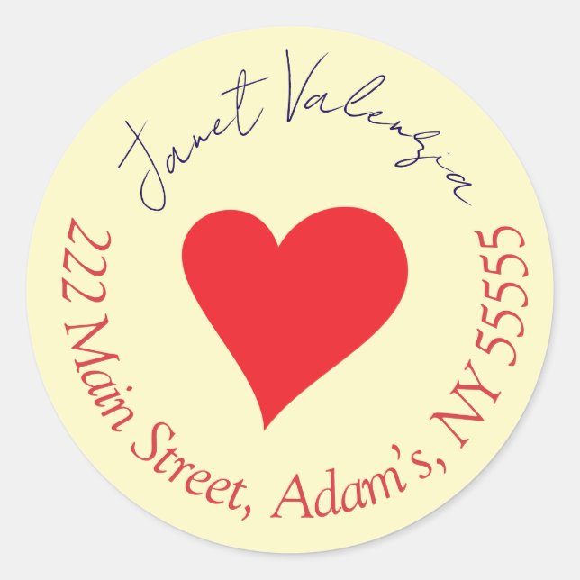 Adesivo Redondo Rótulos de endereço redondos (Frente)