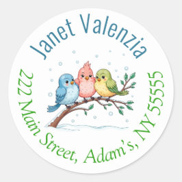 Adesivo Redondo Rótulos de endereço redondos