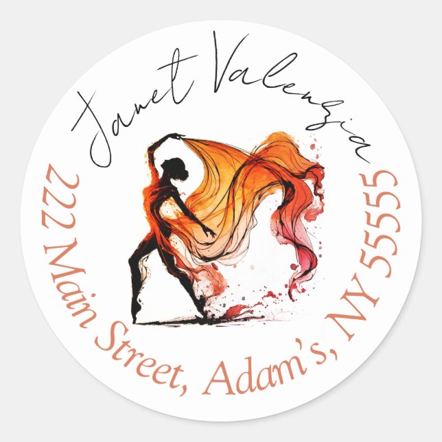 Adesivo Redondo Rótulos de endereço redondos (Frente)