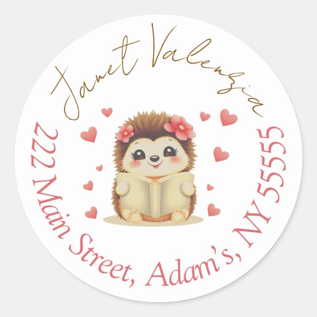 Adesivo Redondo Rótulos de endereço redondos (Frente)