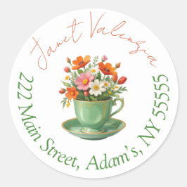 Adesivo Redondo Rótulos de endereço redondos