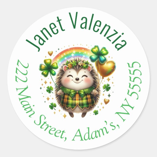 Adesivo Redondo Rótulos de endereço redondos (Frente)