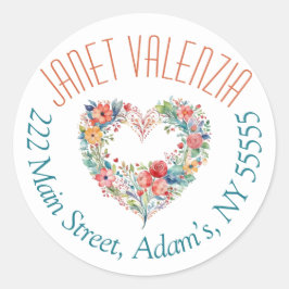 Adesivo Redondo Rótulos de endereço redondos