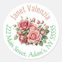 Adesivo Redondo Rótulos de endereço redondos