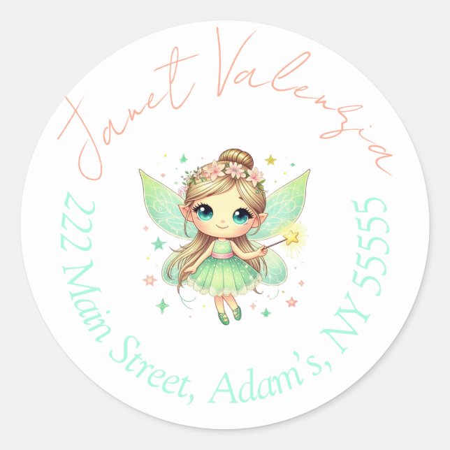 Adesivo Redondo Rótulos de endereço redondos (Frente)