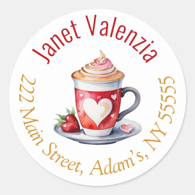 Adesivo Redondo Rótulos de endereço redondos (Frente)