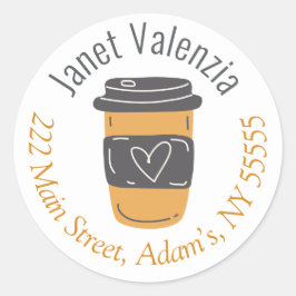 Adesivo Redondo Rótulos de endereço redondos