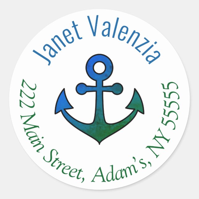 Adesivo Redondo Rótulos de endereço redondos (Frente)