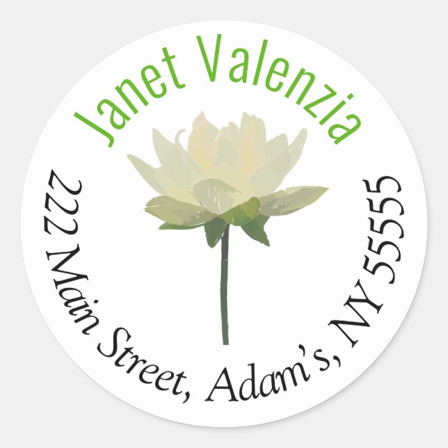 Adesivo Redondo Rótulos de endereço redondos (Frente)