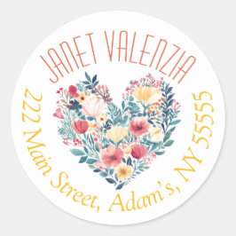 Adesivo Redondo Rótulos de endereço redondos