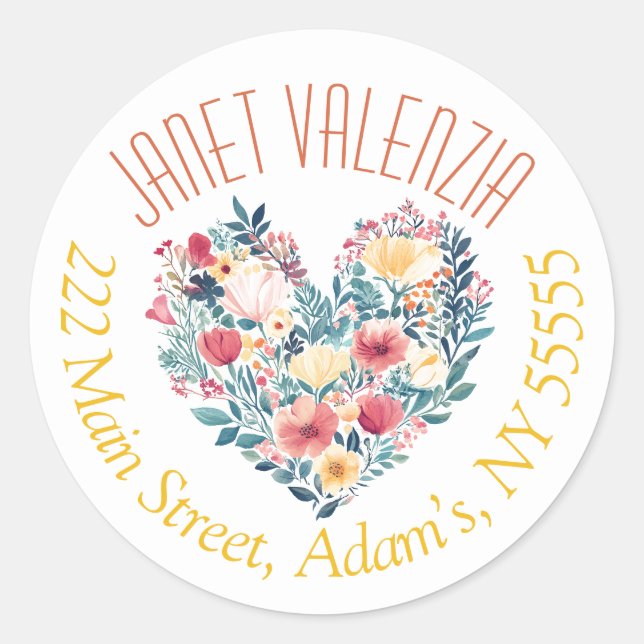 Adesivo Redondo Rótulos de endereço redondos (Frente)