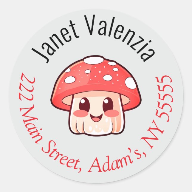 Adesivo Redondo Rótulos de endereço redondos (Frente)