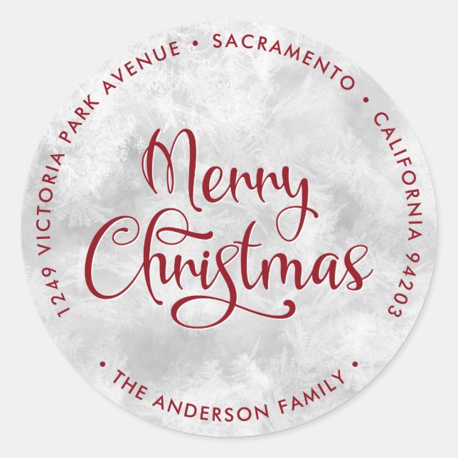 Adesivo Redondo Rótulos de Endereços de Regresso de Natal Feliz (Frente)