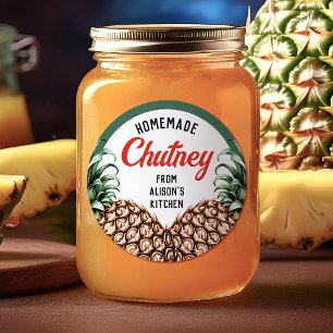 Adesivo Redondo Rótulos de Jarros de Conservas de Chutney de Abaca