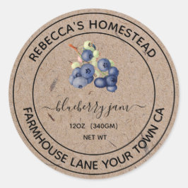 Adesivo Redondo Rótulos de papel kraft para conserva de geleia de 