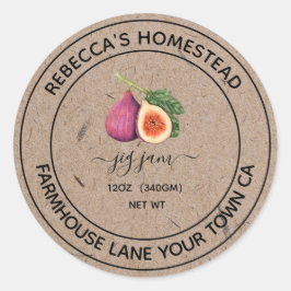 Adesivo Redondo Rótulos de papel kraft para conserva de geleia de 