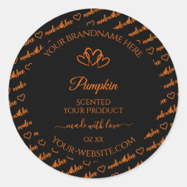 Adesivo Redondo Rótulos de Produto em Nuvem de Palavra Negra e Lar