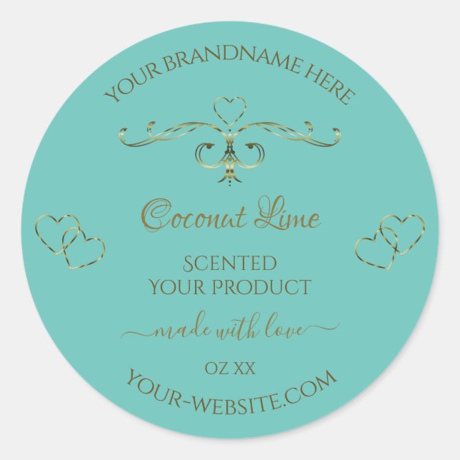 Adesivo Redondo Rótulos de Produto Ornamentais Dourados, , Lentes  (Frente)