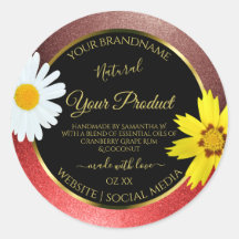 Rótulos de produto preto brilhante borromado