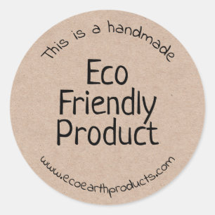 Adesivo Redondo Rótulos de produtos ecológicos da Kraft feitos