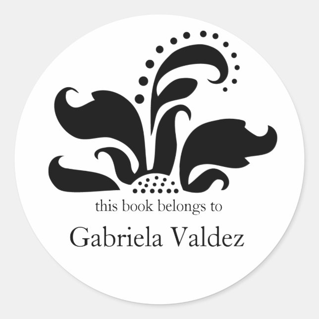 Adesivo Redondo Rótulos do Livro da Flor Sun (Frente)