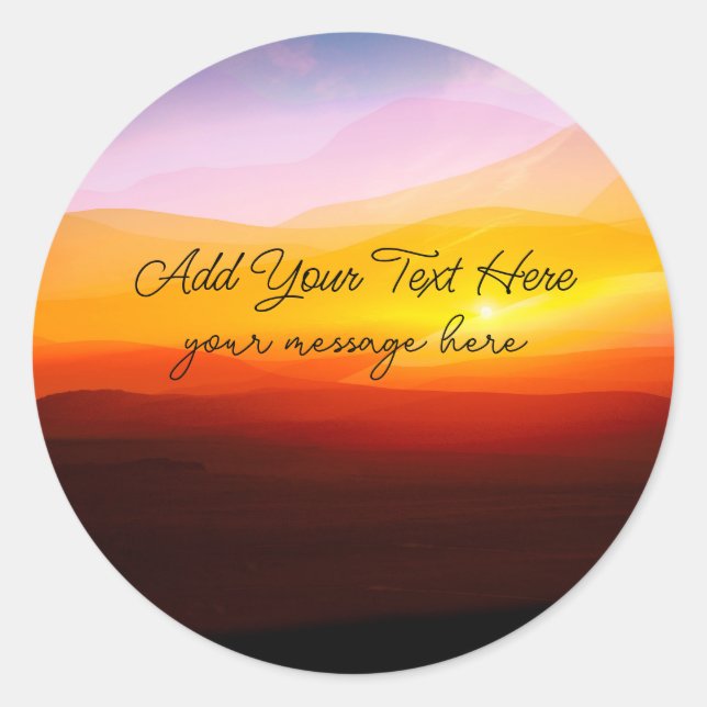 Adesivo Redondo Rótulos do Vinheta de Mensagens Cênicas Cristãs (Frente)