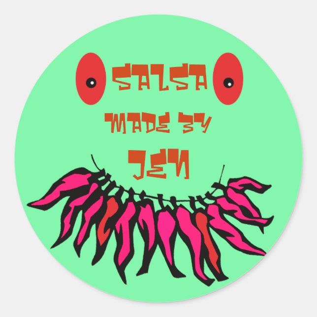 Adesivo Redondo Rótulos Enpimentados Engraçados (Frente)