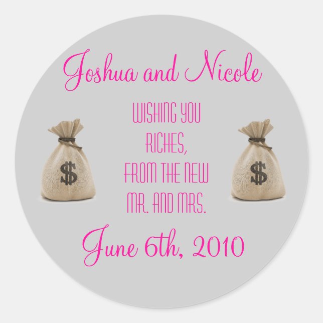 Adesivo Redondo Rótulos Favoritos de Casamento! (Frente)