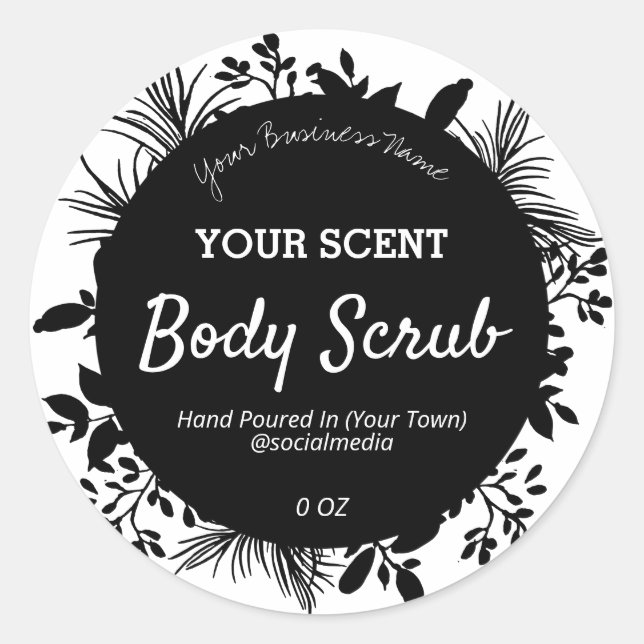 Adesivo Redondo Rótulos incríveis de produtos botânicos (Frente)