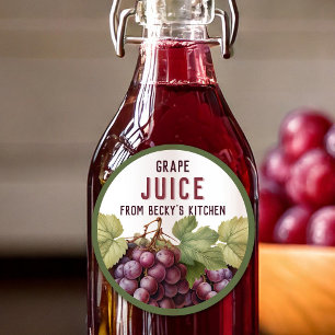 Adesivo Redondo Rótulos para Despensa de Suco de Uva Vermelha Case