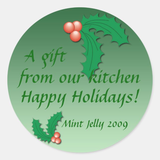 Adesivo Redondo Rótulos para emade Holiday Jam, Jelly ou Salsa (Frente)