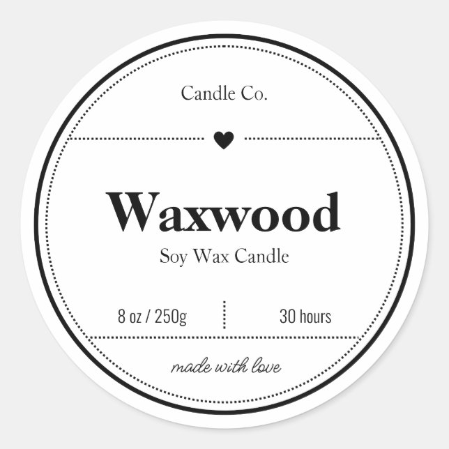 Adesivo Redondo Rótulos para Velas, Rótulos para Alimentos, Design (Frente)