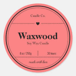 Adesivo Redondo Rótulos para Velas, Rótulos para Alimentos, Design