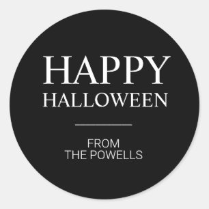 ADESIVO REDONDO ROTULOS PERSONALIZADOS DE FELIZ HALLOWEEN CLÁSSI