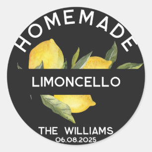 Adesivo Redondo Rótulos Personalizados de Limoncello Italiano Case