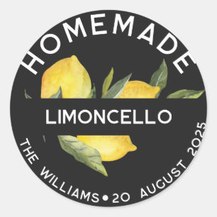 Adesivo Redondo Rótulos Personalizados de Limoncello Italiano Case