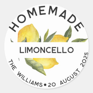 Adesivo Redondo Rótulos Personalizados de Limoncello Italiano Case