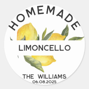 Adesivo Redondo Rótulos Personalizados de Limoncello Italiano Case