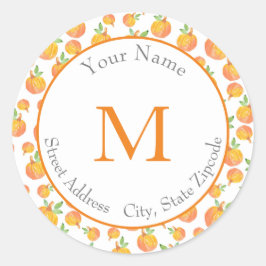 Adesivo Redondo Rótulos 'Pumpkin de Aquarela Padrão 3'