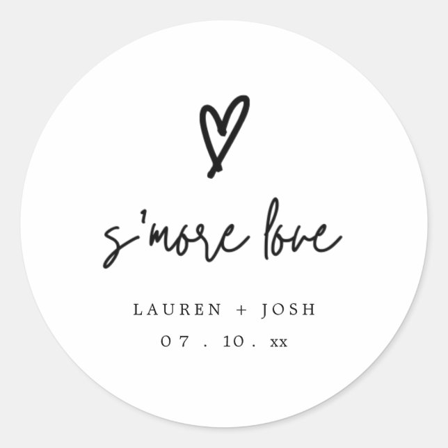 Adesivo Redondo Rótulos S'mores Para Casamento/Chá de panela (Frente)
