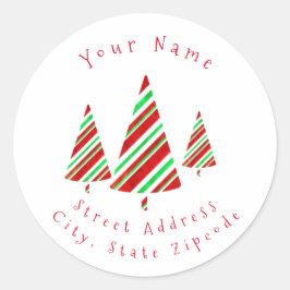 Adesivo Redondo Rótulos "Verdes Vermelhos Vermelhos" das Árvores E