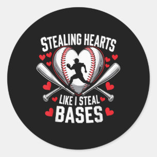 Adesivo Redondo Roubando Corações Como Roubo Bases De Baseball Val
