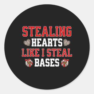 Adesivo Redondo Roubando Corações Como Roubo Bases De Baseball Val